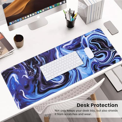 ALOANES Waterproof Mouse Pad with Durable Stitched Edge, Gaming Keyboard, Non-Slip Rubber Base, Extended Desk pad for Gamer, Office& Home, Fluid Mousepad XL(31.50"x11.81"x0.12") - color: 03- Fluid, size: XL(31.5" x 11.8")