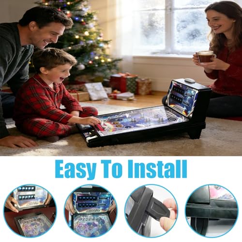 Pinball Machine for Kids Portable Arcade Electronic Pinball Game Retro Mini Desktop Ball Shooting Toy with Light Music and Scoreboard Great Gift