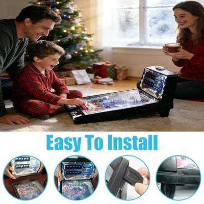 Pinball Machine for Kids Portable Arcade Electronic Pinball Game Retro Mini Desktop Ball Shooting Toy with Light Music and Scoreboard Great Gift