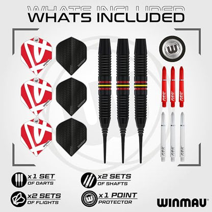 Winmau Darts - Sniper | Wildcats | Blackout - 90% Tungsten Soft Tip Darts - Includes Dart Flights and Shafts