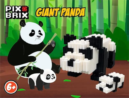 Pix Brix - Wild Kratts Toy Pixel Art Kit - Giant Panda, 543 Pieces - Patented Slide + Stack Pixel Puzzle Building Bricks, Build & Collect Wild Kratts Animals - Stem Toys, Ages 6 Plus - style: Giant Panda