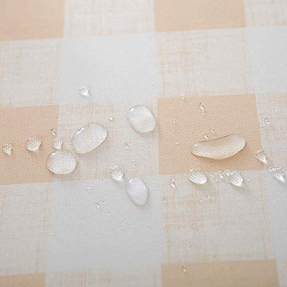 Melaluxe Spring/Summer Wrinkle-Free Waterproof Outdoor Tablecloth with Umbrella Hole and Zipper, Beige Checkered, 60 Inch Square - color: Beige Checkered, size: 60" x 60" (Square)