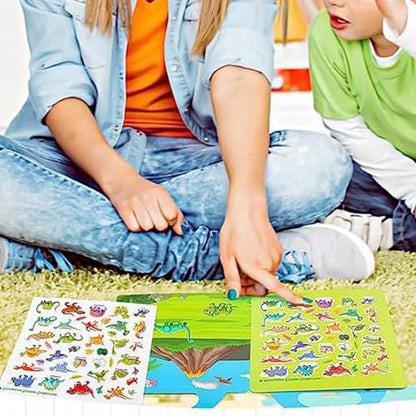 Reusable Sticker Book for Kids, 5 Sets Educational Learning Toys Travel Stickers Activity Books for Toddler Girls Boys Age 3+ Birthday Gifts - Fairy, Ocean, Farm, Dinosaur & Animals - style: Farm + Fairy tale + Ocean + Dinosaur + Animal