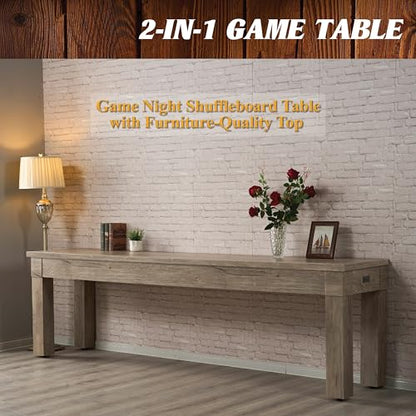 Barrington 9ft Shuffleboard Table with Scratch-Resistant Playfield and 8 Puck Set - size: 9 Ft. Monteray
