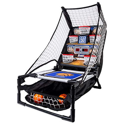 Franklin Sports Anywhere Basketball Arcade Game - Table Top Basketball Arcade Shootout- Indoor Electronic Basketball Game - style: Electronic Basketball Bounce-A-Bucket - Basketball - Black