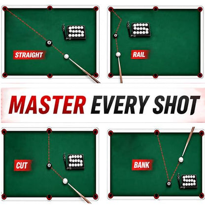 Pool Ball Rack Training Aid Kit, Billiard Pool Accessories with Precision Training Rack, Portable Backpack with Spare Parts, Pool Table Practice Tool, Gift for Pool Players - color: Red