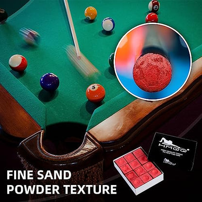 HMQQ Pool Cue Chalk – 12 Pack Billiard Chalk, Low Dust & Anti-Slip Cue Chalk for Smooth, Accurate Shots – 6 Colors Available for Pool Lovers, Home Tables & Clubs - color: Dark Red