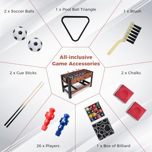 Goplus 2-in-1 Swivel Game Table, 54'' Full Size Foosball & Pool Combo Table for Adults, Indoor Outdoor Combination Arcade Table for Home Game Room Party