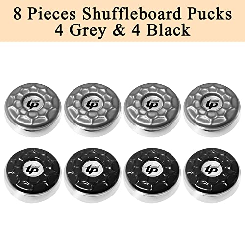 Shuffleboard Pucks,(Dia.53mm 2-1/8'') Mini Shuffleboard Pucks Set, Shuffleboard Pucks Equipment for Family Fun Home Game - color: Grey&Black