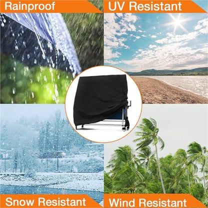 Ping Pong Table Cover Table Tennis Cover Oxford Waterproof Outdoor Rainproof Storage with Zipper - color: Blue