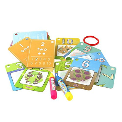 Coolplay Water Coloring Cards Learning Number Shape Color Toddler Girl Toy Water Paint Cards Airplane Activities for Kids Toy - style: number cards