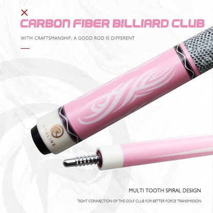 Carbon Fiber Pool Cue – 12.9mm, 14mm and 12.4mm, 2-Piece Billiard Cue Stick for Women/Men, Professional Break Cue for Snooker, 8-Ball, 9-Ball, Home & Club Use