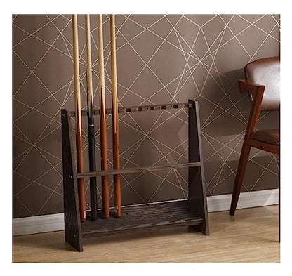 Pool Stick Holder Wood Pool Cue Rack Floor Stand Holds 10 Pool Billiard Stick,Freestanding Billiard Cue Racks Billiard Room Pool Hall