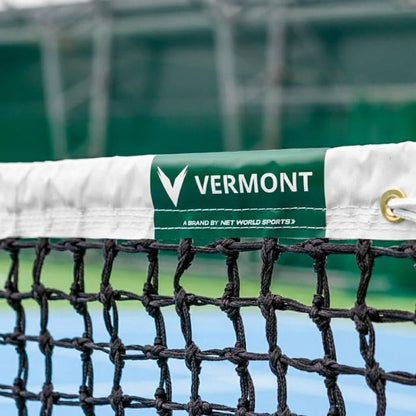 VERMONT Tennis Net – Championship Quality, Heavy-Duty HDPE | 42ft Doubles or 33ft Singles | 4 Thickness Options (2mm–3.5mm) - size: 3.5mm DT Doubles [Standard], style: Loop and Pin