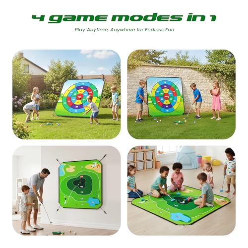72" x 72" Battle Golf Chipping Game - 2-in-1 Sticky Golf Game Set, Large Chipping Mat with 20 Sticky Balls for Chipping Practice - Fun Family Party Game for Indoor and Outdoor Use - size: 72" x 72" Standard Set