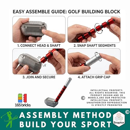 Golf Toy Building Set Compatible with Lego Golf - Challenging, Creative Fun and Skill-Building - 3D Instruction (165 PCS)