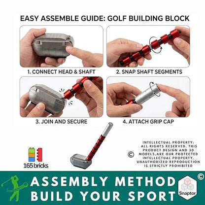Golf Toy Building Set Compatible with Lego Golf - Challenging, Creative Fun and Skill-Building - 3D Instruction (165 PCS)