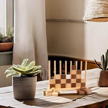 Westant 4 in A Row - Handcrafted Beechwood Four in A Row, Elegant Chess-Like Design Lawn Game As Table Decor, Outdoor for Family Play at Beach, Park, Back Yard and Lawn