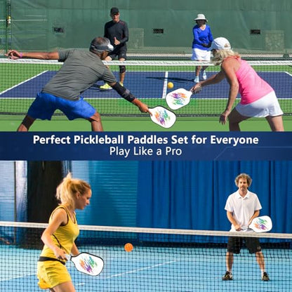 Pickleball Paddles Set of 4,USAPA Approved Friction Surface, Premium Pickleball Paddles with 4 Pack Paddles 4 Balls 1 Pickleball Bag, Pickleball Set Gift for Men and Women