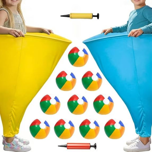 Granny Pants Yard Game Set - Giant Outdoor Games for Adults and Family, Funny Relay Race Party Games for Kids, Field Day Lawn Backyard Camping Games with Bouncy Balls