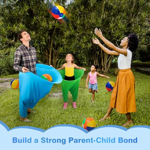 Granny Pants Yard Game, 3Pcs Granny Pants Outdoor Party Games for Adults Family, Fun Giant Toss Across Game with 15 Bouncy Balls & 2 Pumps for Backyard, Groups, Birthday, BBQ