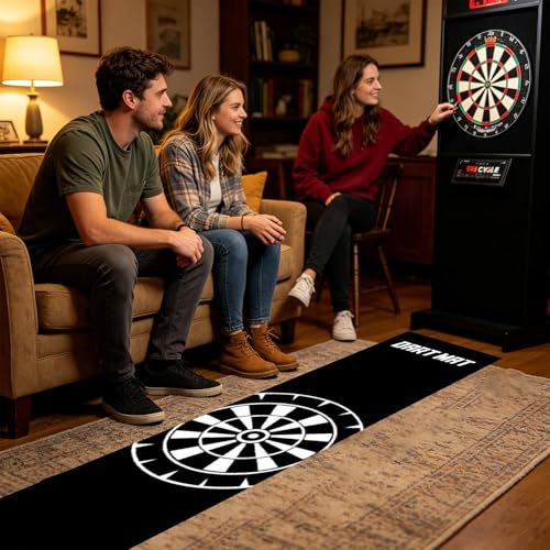 Dart Mat | Non-Slip with Throw Line Portable - Darts Distance Mat - for Game Room Recreation Center Office Break Room Basement Garage Dormitory - size: E