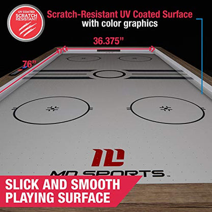MD Sports Air Hockey Table with Arcade Electronic Scorer, Perfect for Family Game Rooms - style: 7' - Hinsdale