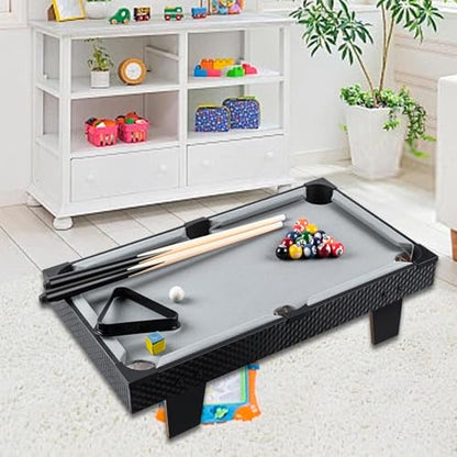 DYNWAVE Pool Table Portable Tabletop Billiards Game with Cue Balls, Sticks, Chalk, and Triangle Rack Table Games, 63cmx38cmx15.5cm