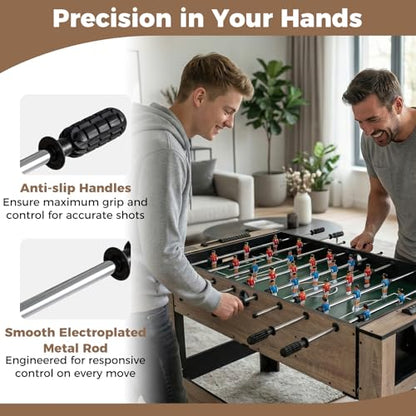 Goplus 2-in-1 Swivel Multi Game Table, 48” Combo Game Table with Foosball & Pool for Adults, Indoor Outdoor Combination Arcade Table for Home Game Room Party - style: 49" x 24" x 32"