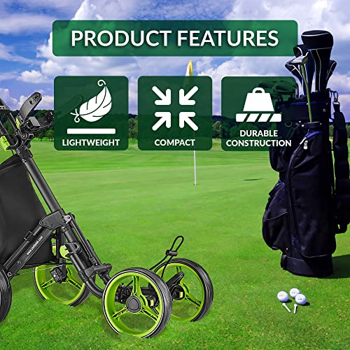Caddytek Golf Explorer V8 Superlite Deluxe Push Cart - color: Lime