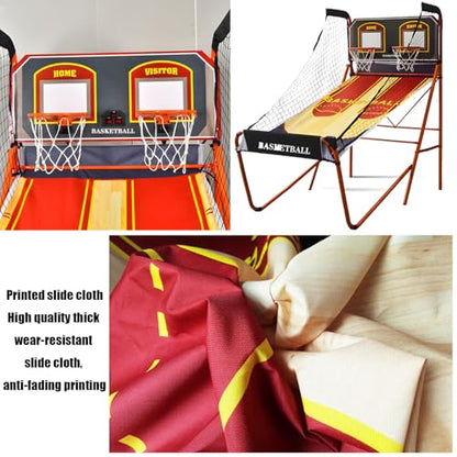 Basketball Arcade Game,Electronic Scoring Dual Shot Arcade Basketball,Folding Double Basketball Shooting Machine (B) - color: B