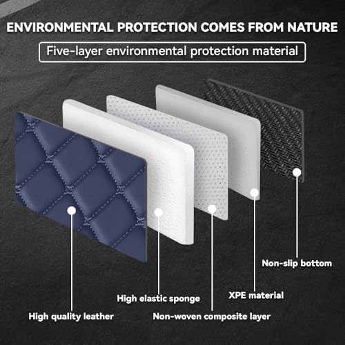 Car Floor Mats Fit for Dodge Dart 2013-2016 All Weather Durability Leather Car Floor Mats, Skidproof Pedal, Waterproof, Wear-reistant(Blue Beige) - color: Blue