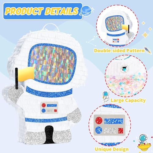 WERNNSAI Astronaut Piñata - Space Party Decorations Space Piñata Bundle with Blindfold and Bat Boy Birthday Decorations for Kids Family Birthday Games Supplies - style: Astronaut