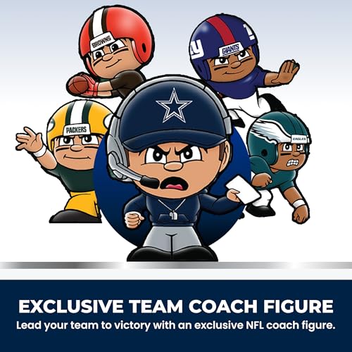 Party Animal TeenyMates NFL Football Action Figures Gift Set | Includes football field puzzle,11 officially licensed 1" player figures & coach; Football toy for kids & fans