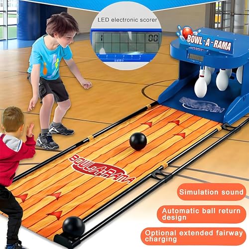 Foldable Electronic Bowling Alley Game | 2m/3.5m Indoor Sports Set with Automatic Reset, LED Scoreboard & Sound Effects for Kids, Home Fun