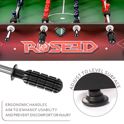 46" Full Size Foosball Table, Soccer Game Table with Footballs for Game Room, Adults Kids Family