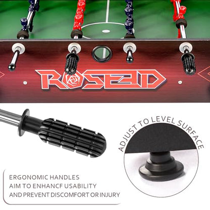 46" Full Size Foosball Table, Soccer Game Table with Footballs for Game Room, Adults Kids Family