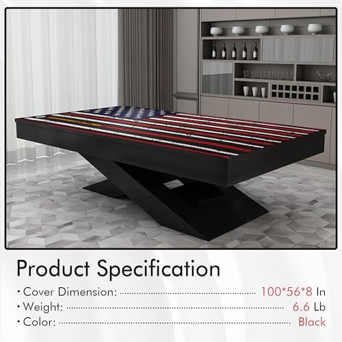 Pool Table Cover Billiard Table Covers Outdoor Leather Waterproof Pool Table Cover for Protecting Pool Table Felt 6/6.5/7/7.5/8/8.5/9 ft Fitted - color: Black