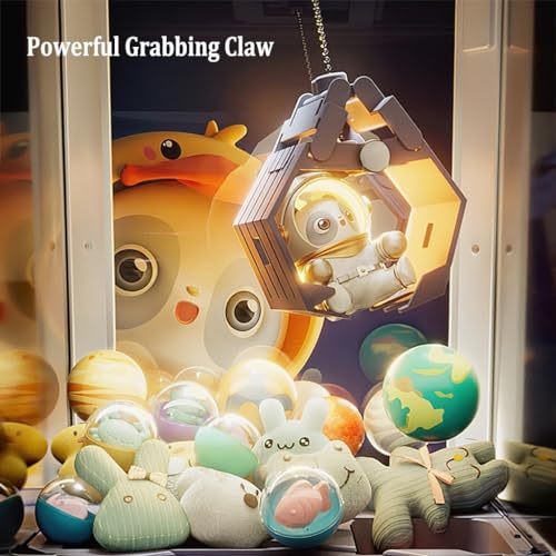Claw Machine Arcade Game, Candy Grabber Machine, Features LED Lights and Sound Effects, Fun for The Whole Family (Color : Blue, Size : 49 Dolls+20 Capsules)