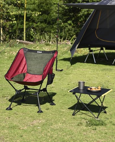 iClimb Ultralight Compact Camping Folding Table with Carry Bag (Black - S) - color: Black, size: Small