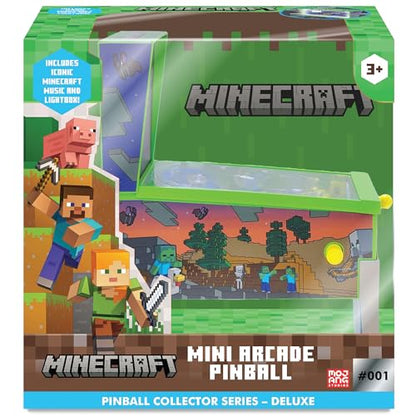 Minecraft: Mini Arcade Pinball - Deluxe Collector Series, Lights & Sounds, Classic Tabletop Game, Skill Shot Challenges, Licensed Toy, Adults-Kids 3+