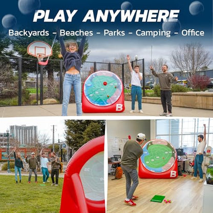 BucketGolf Pop-n-Pitch Inflatable Golf Target Game – Portable Golf Practice Mat with Movable Bullseye, Lightweight and Easy Setup for Backyard or Garage