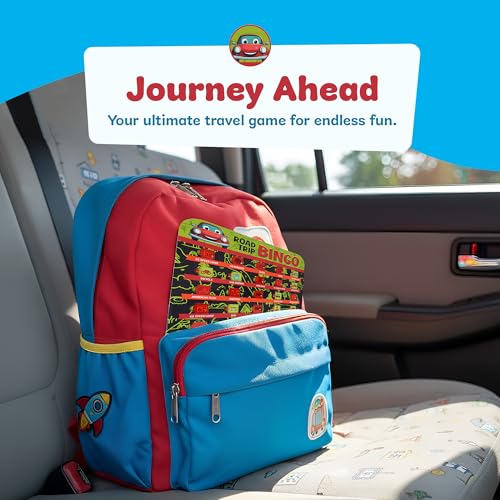 GSM Brands Car Bingo Travel Games for Kids – Fun Road Trip Scavenger Hunt Card Game (5 Pack)