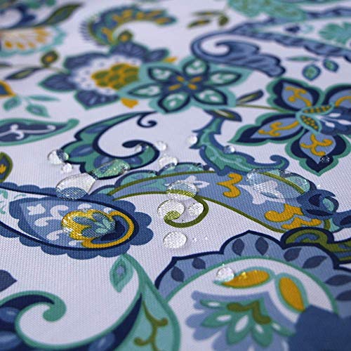 Melaluxe Spring/Summer Wrinkle-Free Waterproof Outdoor Tablecloth with Umbrella Hole and Zipper, 60-Inch-by-84 Rectangle - color: Flower, size: 60" x 84" (Rectangular)