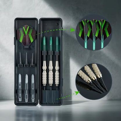 3pcs Durable Soft Tip Darts Set with Storage Box, Portable Soft Tip Darts with Dart Flights, Flying with Beginners or Professional Players