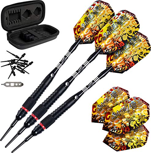 Viper Jaguar 80% Tungsten Soft Tip Dart Set with Case, 18 Grams - style: Fine Knurling