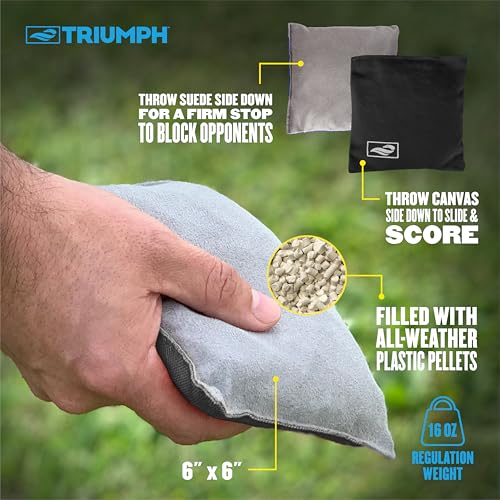 Triumph LED Keyhole 2x4 Cornhole Set – Regulation Light-Up Boards with Edge & Hole LEDs, 8 Weather-Resistant Toss Bags & Built-in Storage – Outdoor Lawn Game for Tailgates, BBQs & Backyard Fun