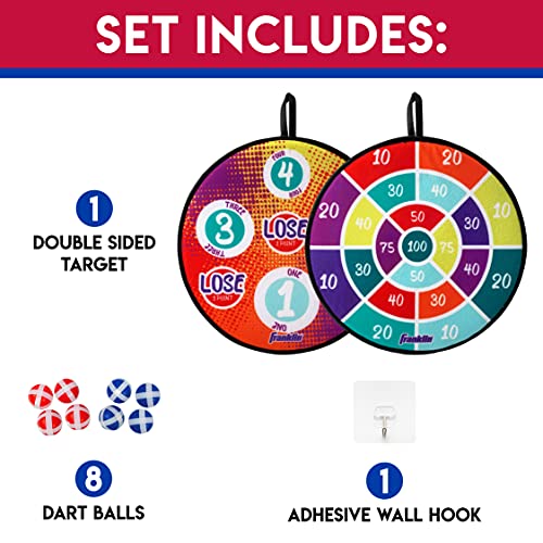 Franklin Sports Anywhere Darts - Double-Sided Dart Target Hangs Anywhere - Perfect for Kids and Families