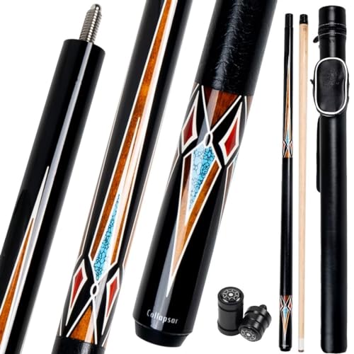 Collapsar CA Pool Stick with 1X1 Hard Case,58" Maple Professional Billiard Cue Stick,19-21 oz Pool Cue Set - color: CA006+Joint Protector+Hard Case, size: 21 ounce