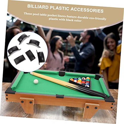 2 Sets Billiard Accessories Mini Pool Table Pool Table Cloth Cleaning Kit Rail Corner Brush Billiards Pool Cues Pockets Plastic Black